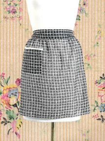 Sheer black & white apron