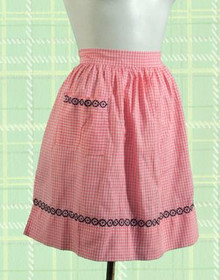 Pink gingham kitchen apron