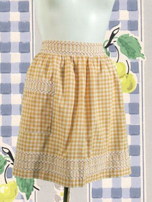 Pretty butterscotch gingham apron