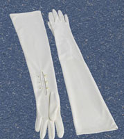 Long white wedding gloves