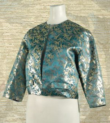 Exotic gold metallic bamboo print bolero