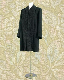 Tailored wool & curly lamb coat