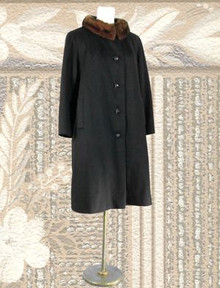 Pretty mink trimmed wool coat