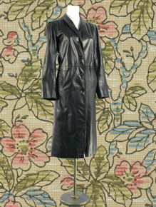 Very vintage black leather coat