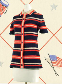 Patriotic, striped knit top from Hong Kong