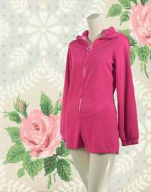 Hot pink terrycloth romper