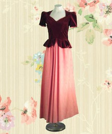 New York Creation velvet & satin gown