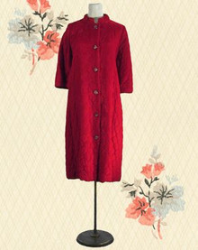 Quilted velvet dressing gown