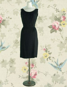 Simple faille sleeveless black dress