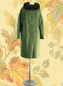 Luxuriously lined moss green wool coat