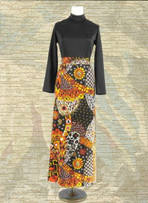 Peter Max inspired print gown