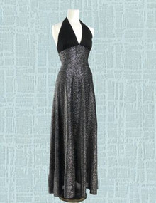 Sexy metallic halter maxi dress
