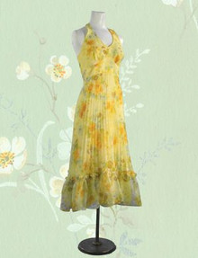 Pleated halter sun dress from the 70s