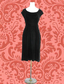 Softest 1940s silk velvet black dress