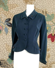 1940s exquisite wool navy jacket
