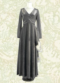 Silver Metallic maxi dress from the 70s