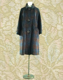 Warm wool tweed winter coat 1950s