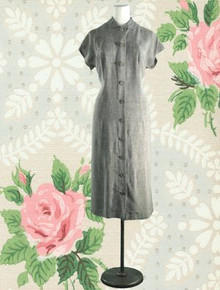 1930s Unique day dress with back draping