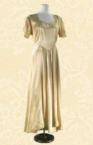 1930s Champagne satin evening gown