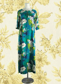 1960s Pacific Isle Hawaiian maxi dress