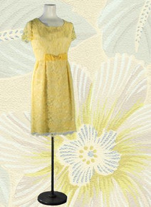 1960s Lemon ice lace & taffeta sheath