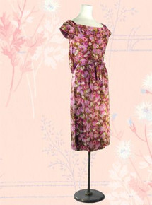 Unusual 1960s rayon draped dress
