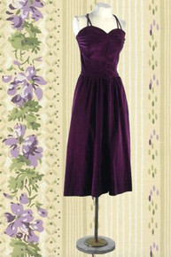 1940s Deep purple cocktail dress