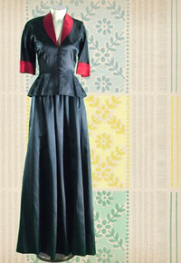1940s Steel blue evening gown