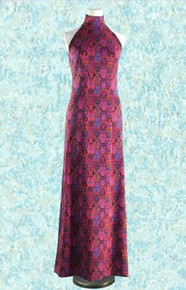 1970s Double knit halter gown