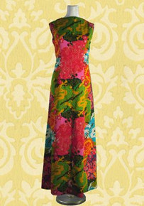 1970s Asian inspired maxi dress