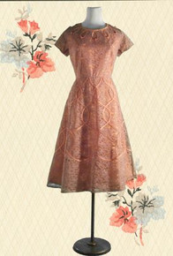 1950s Taffeta & lace party dress