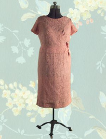 1950s Lace over taffeta dinner dress