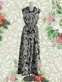 1960s Paisley print maxi dress