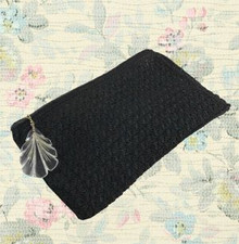 1940s black cord clutch