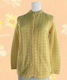 1960s Lacy Canary Yellow Sweater
