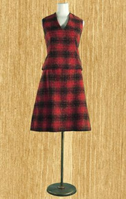 1960s plaid wool tweed vest & skirt set