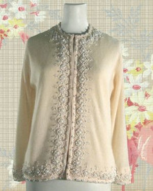 1950s Lambswool beaded cardigan
