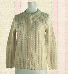 1970s acrylic cream colored cable-knit sweater