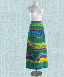 1960s cotton barkcloth Hawaiian skirt