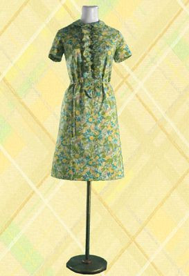 1960s Floral Day Dress With Tux Ruffle Front Wallflower Vintage