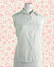 Striped 1960s sleeveless blouse