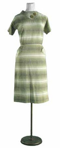 Cotton/linen tweed sheath day dress - early 60s