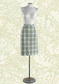 Bobbie Brooks 1960s golf skirt - tan and blue madras