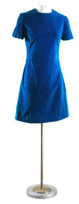1960s bright cobalt velveteen mini-dress