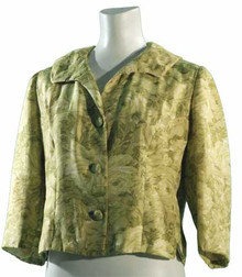 Cropped mid-60s celery-green floral blazer