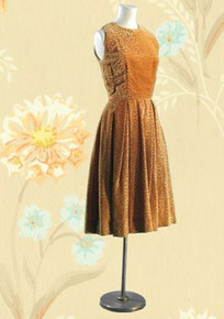 1950s sleeveless velvet evening dress