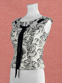 Silver and black print top