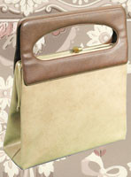 Vinyl 1960s tan and brown purse