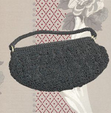 Black 1940s nylon cord purse