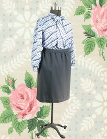 Two piece office set with pussy bow blouse